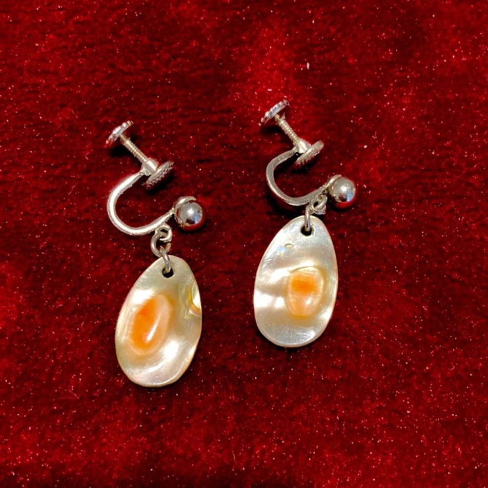 Vintage Blister Pearl Earrings